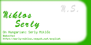 miklos serly business card