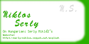miklos serly business card
